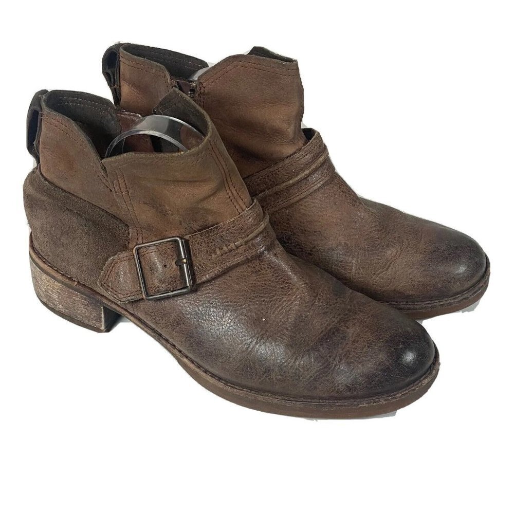 Timberland Womens Whittemore Chelsea Ankle Leather Boots 8.5‎ Brown Buckle A12JL